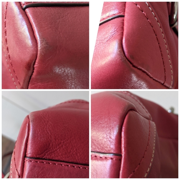 Coach Red Leather Gallery Lunch Shopper Tote - Picture 9 of 13